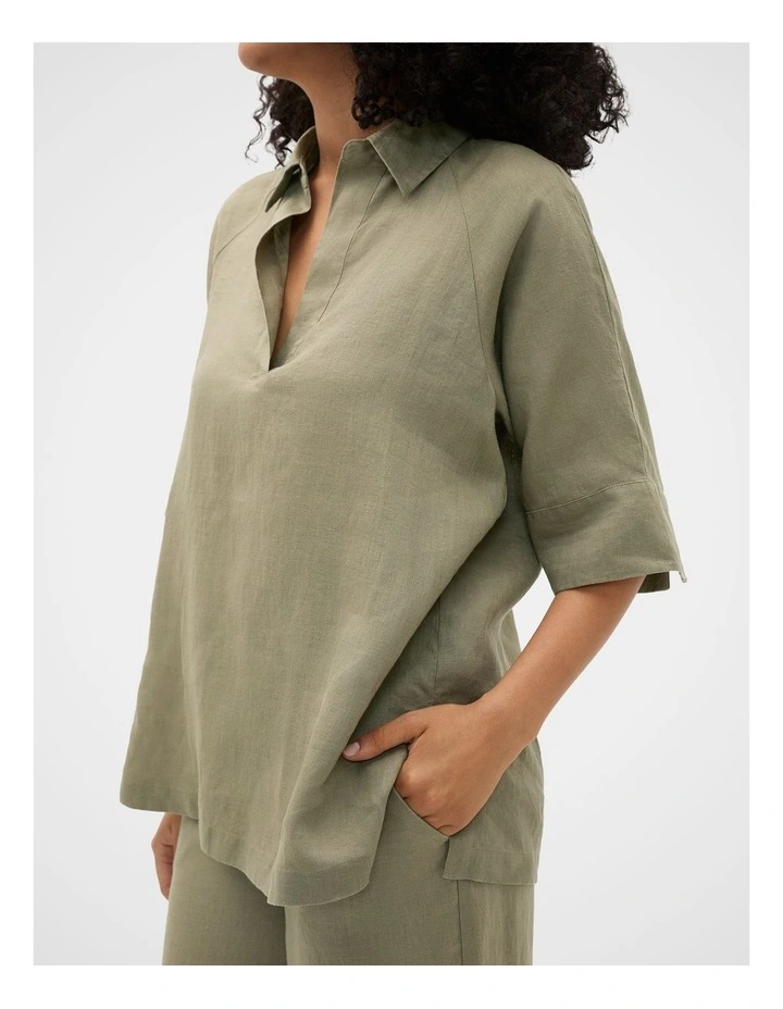 Core Linen Half Placket Popover image 1