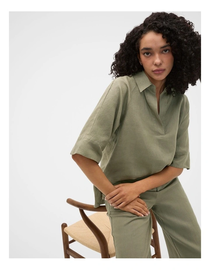 Core Linen Half Placket Popover image 2