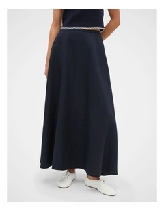 Core Linen Midi Skirt