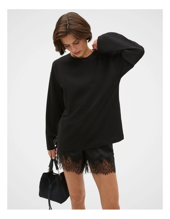 Cotton Relaxed Long Sleeve Top image 1