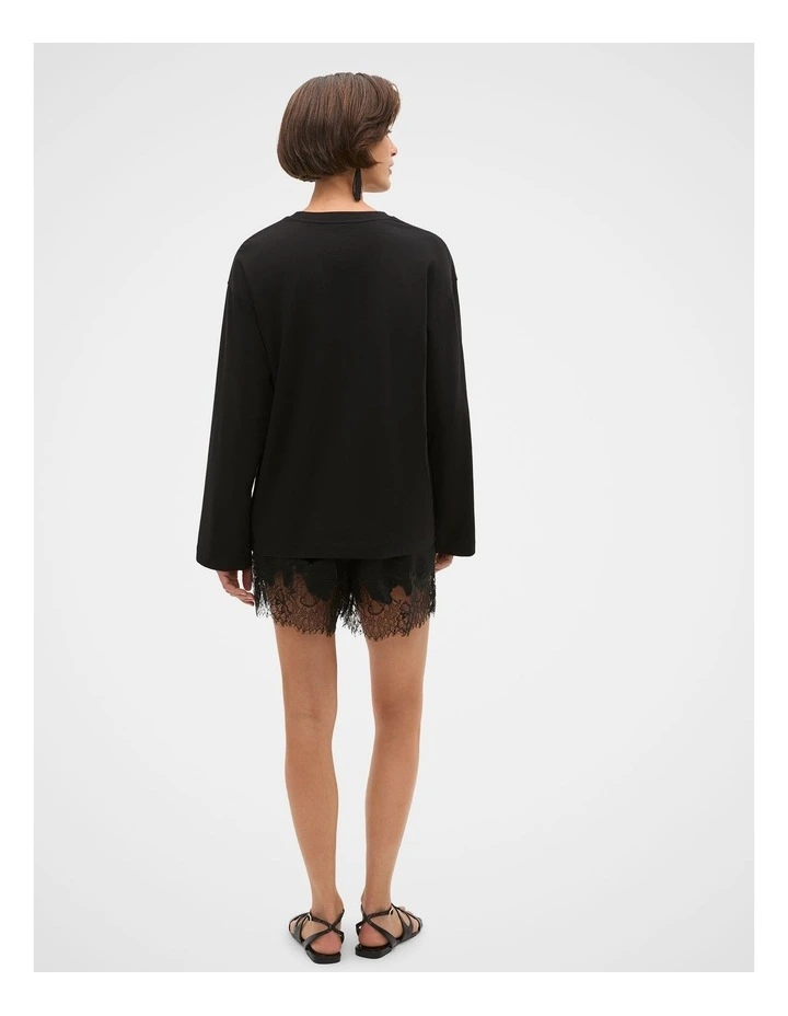 Cotton Relaxed Long Sleeve Top image 3