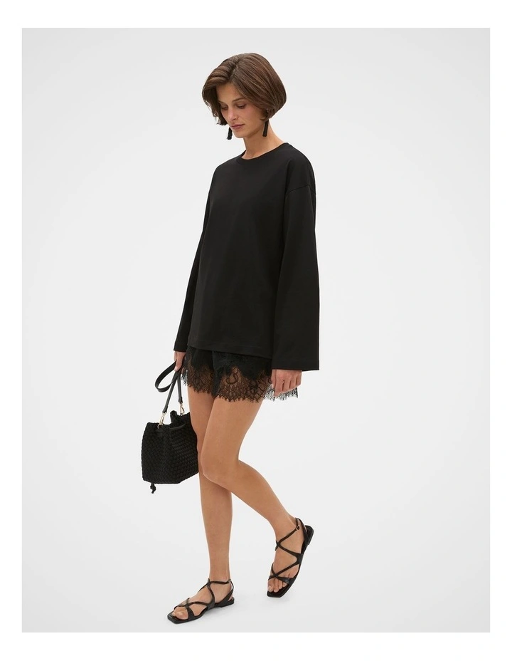 Cotton Relaxed Long Sleeve Top image 4