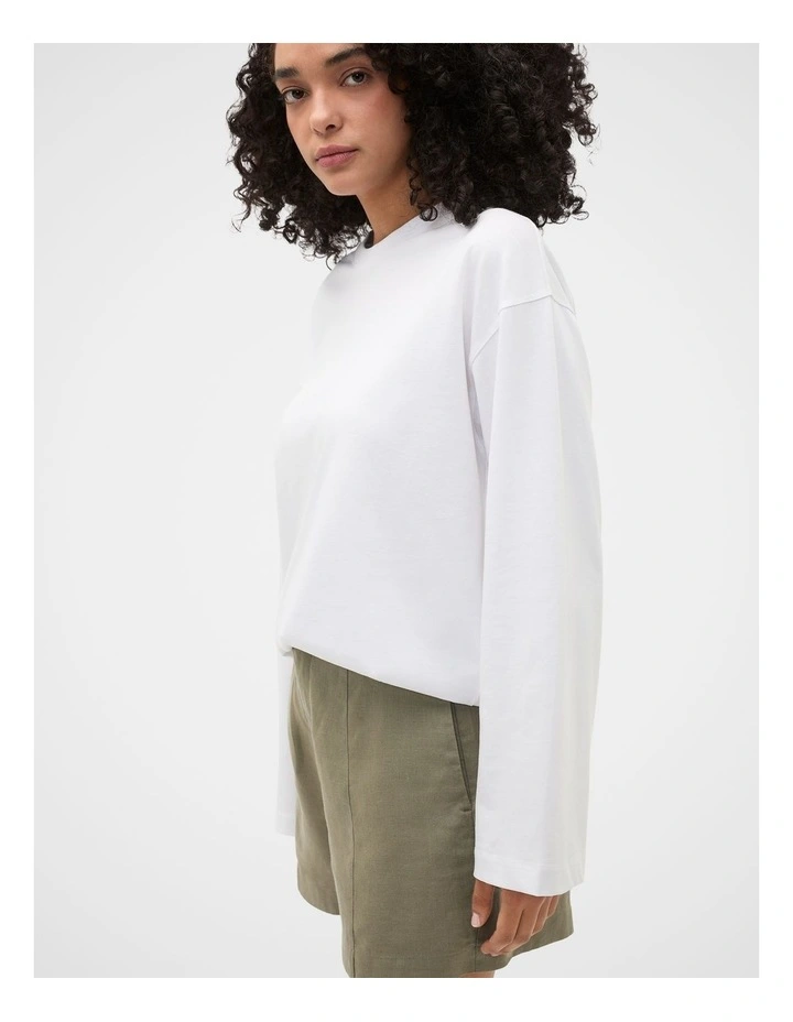 Cotton Relaxed Long Sleeve Top image 3