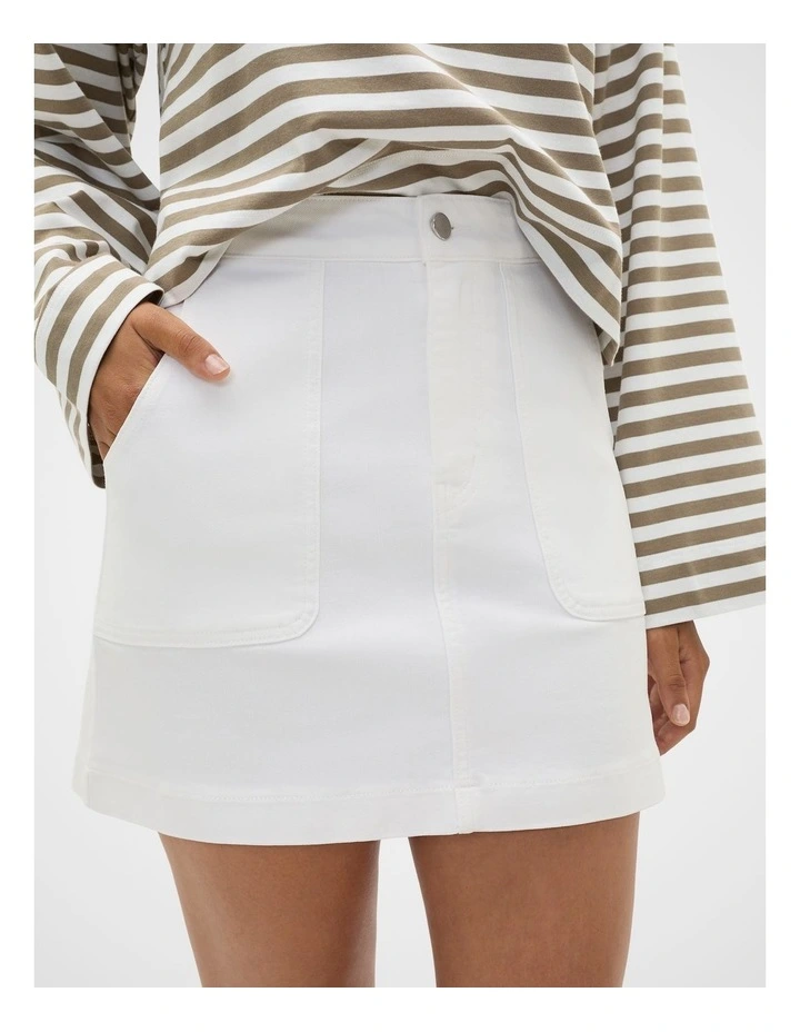 Denim A Line Pocket Mini Skirt image 3