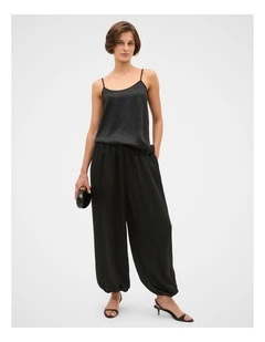 Gathered Satin Genie Pant