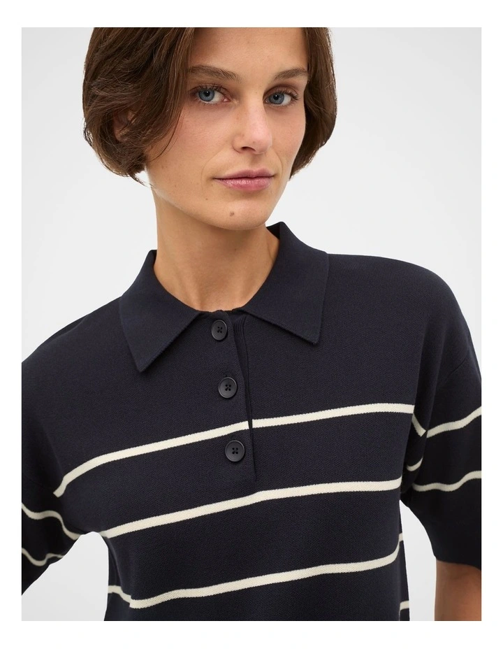 Jacquard Stripe Polo Knit image 1