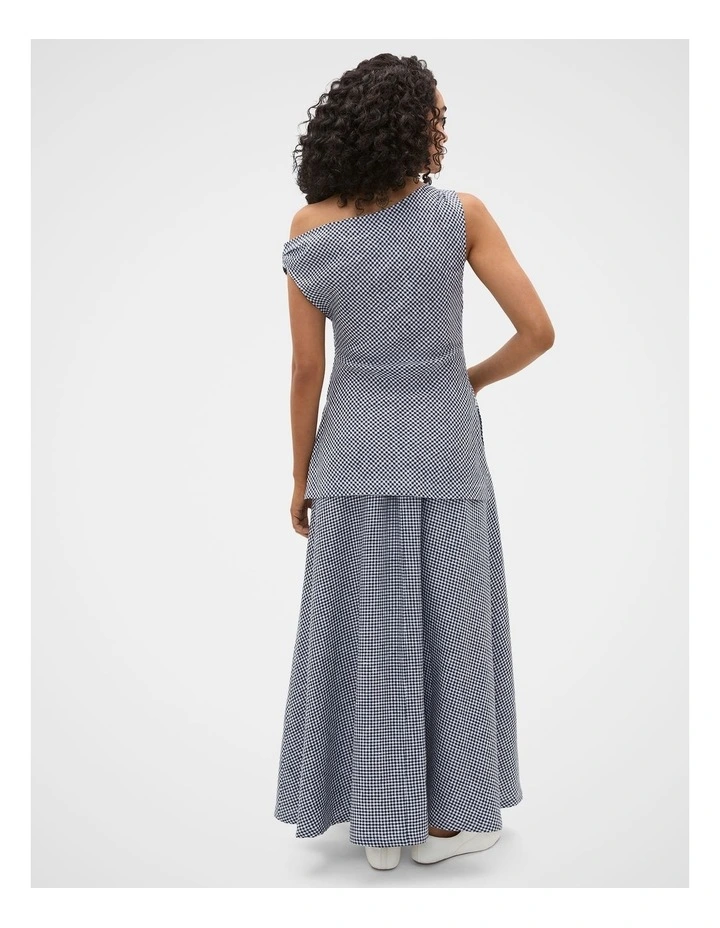 Linen Gingham Asymmetrical Top image 4