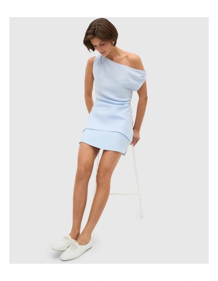 Linen Gingham Asymmetrical Top image 2
