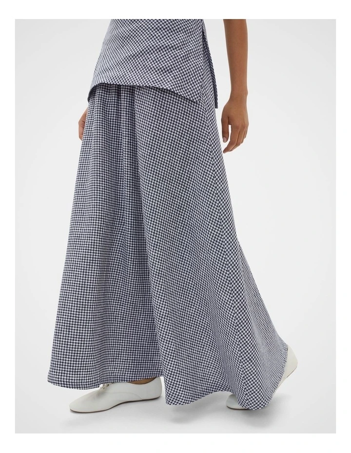 Linen Gingham Elasticated Skirt image 1
