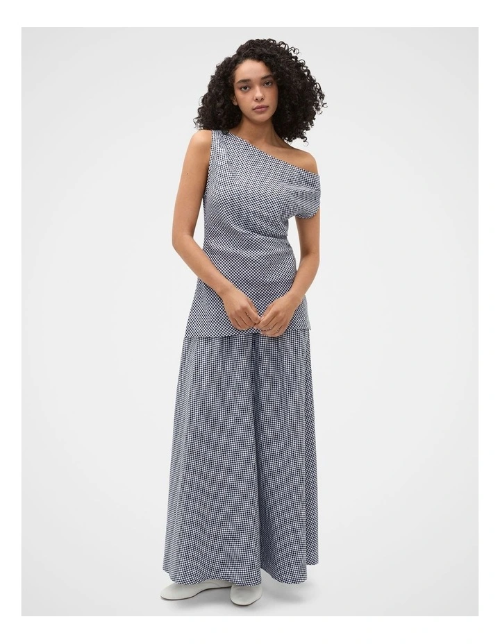Linen Gingham Elasticated Skirt image 2