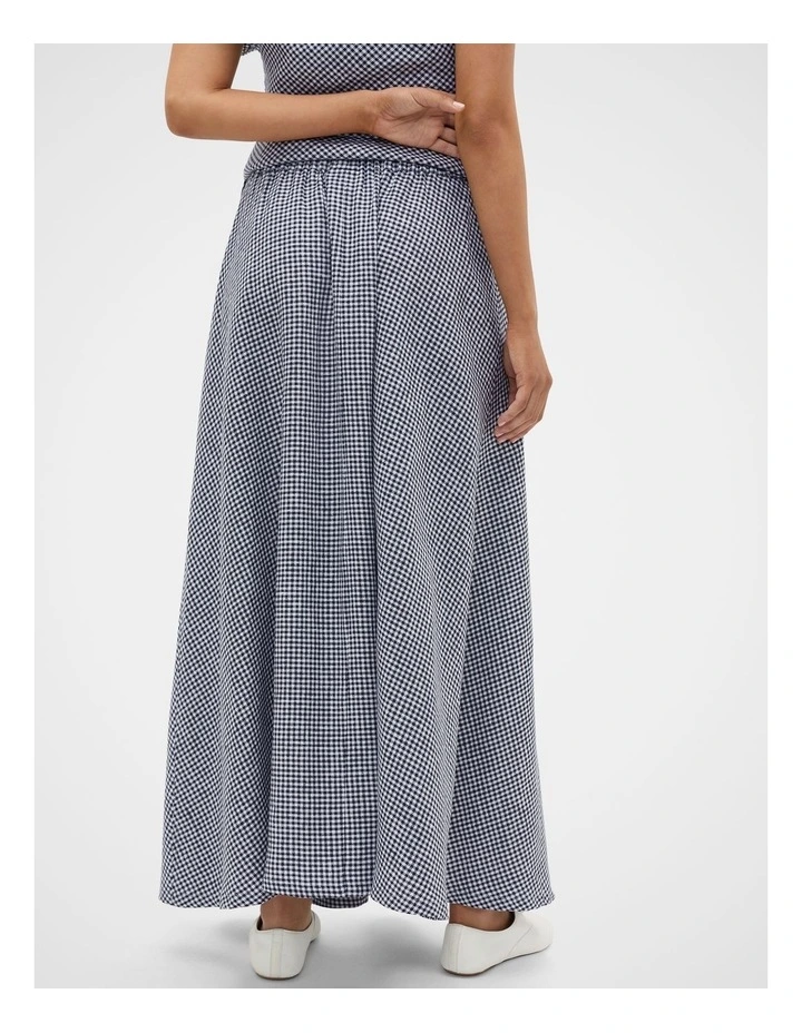 Linen Gingham Elasticated Skirt image 4