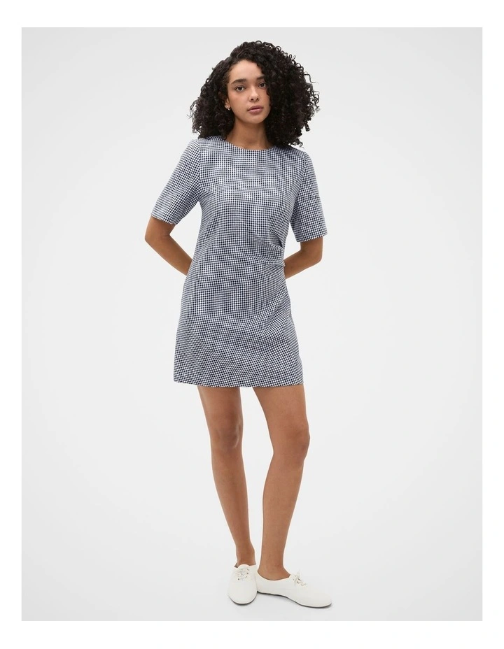 Linen Gingham Mini Dress image 2
