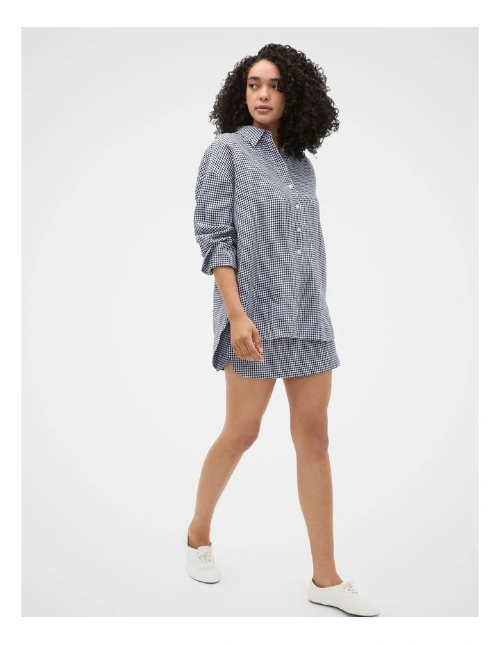Linen Gingham Mini Skirt image 2