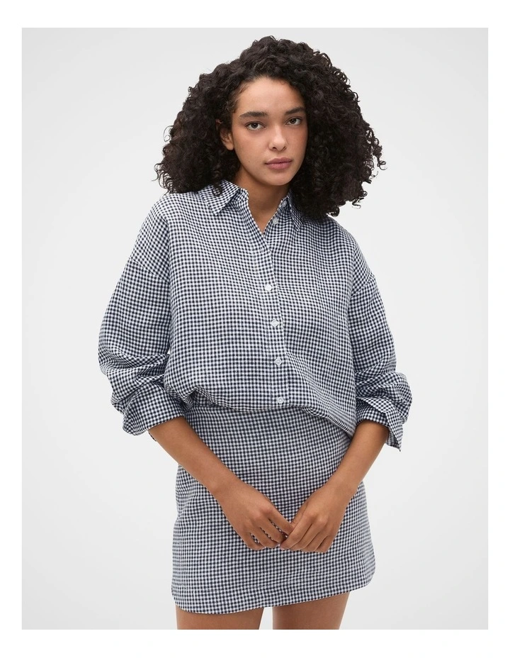 Linen Gingham Mini Skirt image 3