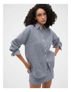 Linen Gingham Oversized Shirt