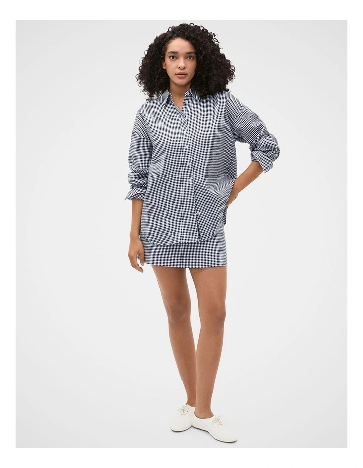 Linen Gingham Oversized Shirt image 2
