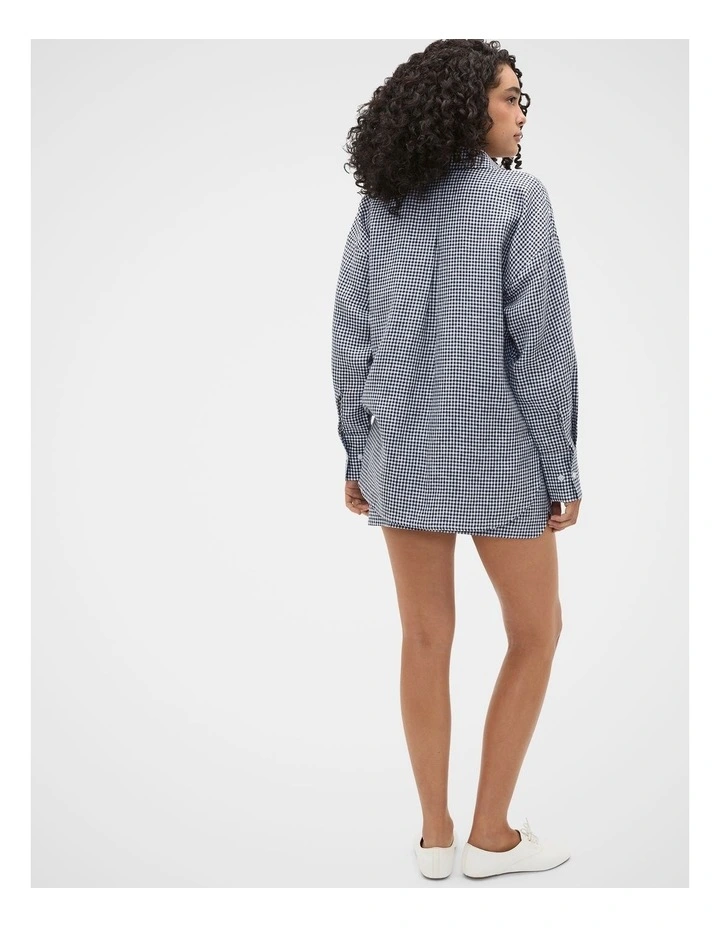 Linen Gingham Oversized Shirt image 4