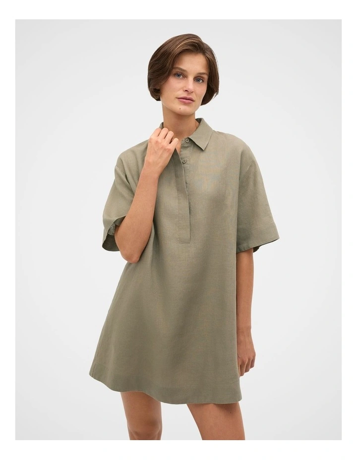 Linen Shirt Mini Dress image 3