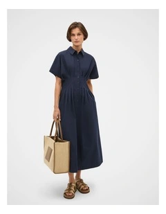 Poplin Waisted Shirt Dress