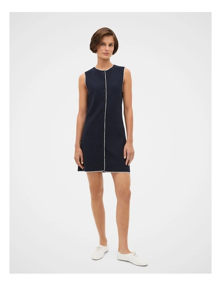 Textured Mini Scallop Knit Dress image 1
