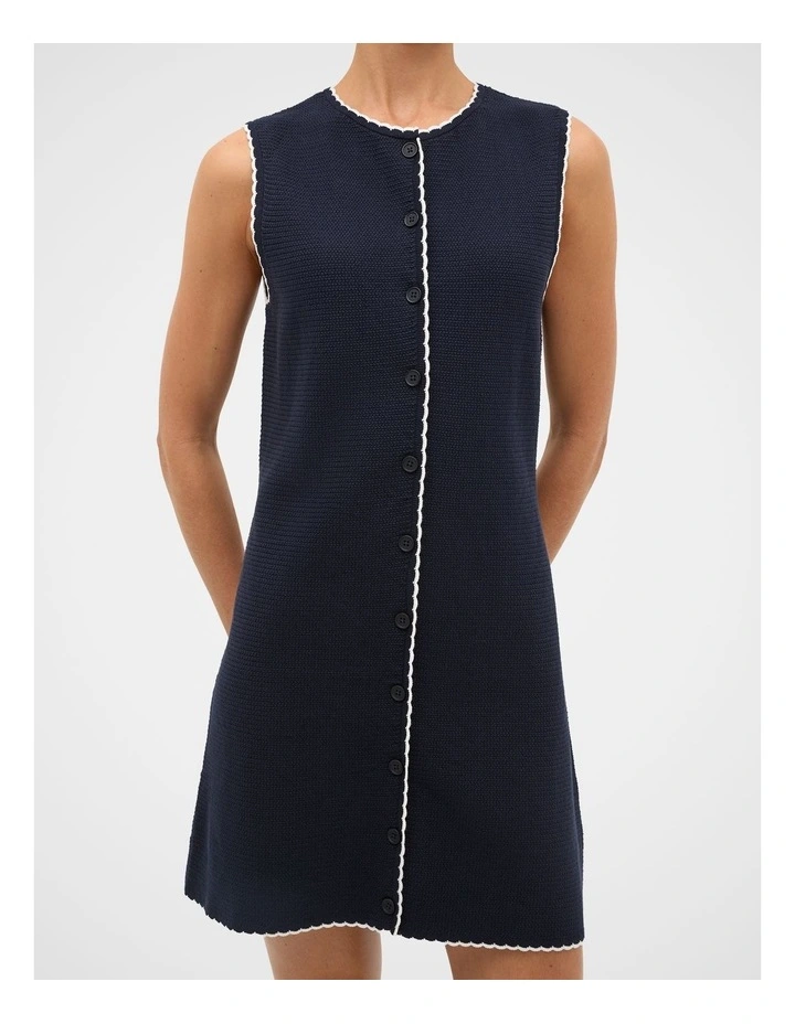 Textured Mini Scallop Knit Dress image 2