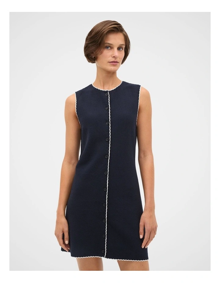 Textured Mini Scallop Knit Dress image 3