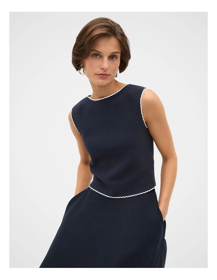 Textured Mini Scallop Knit Top image 2
