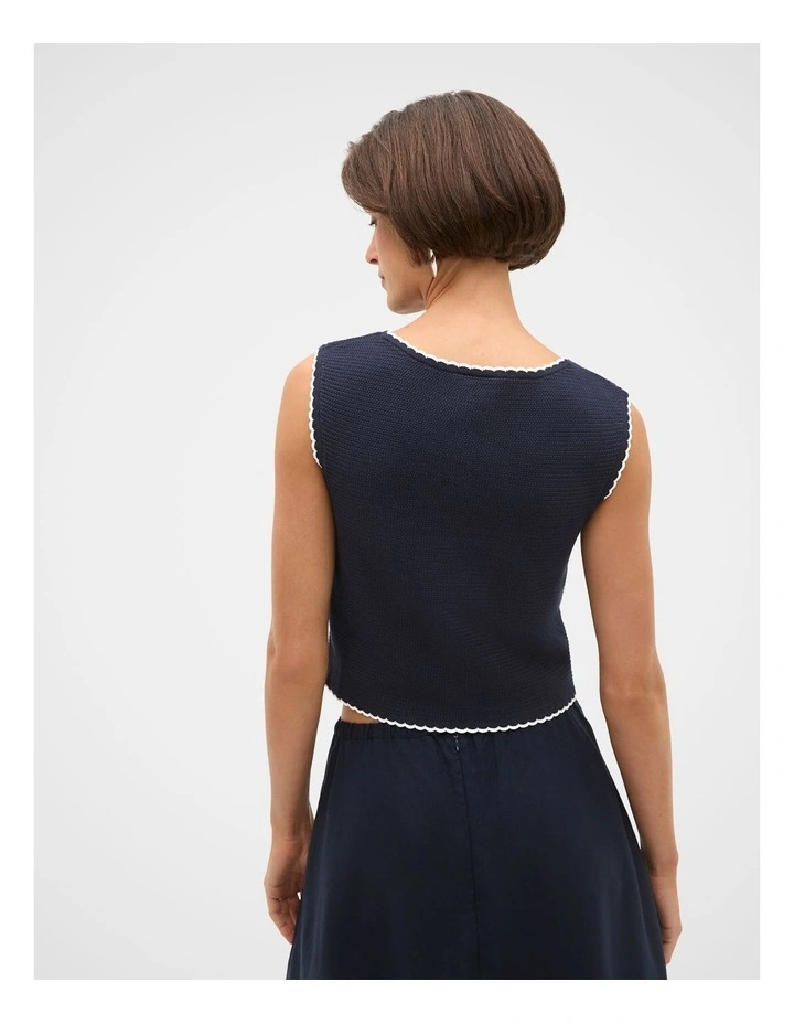Textured Mini Scallop Knit Top image 3