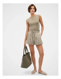 Variegated Stripe Paperbag Short
