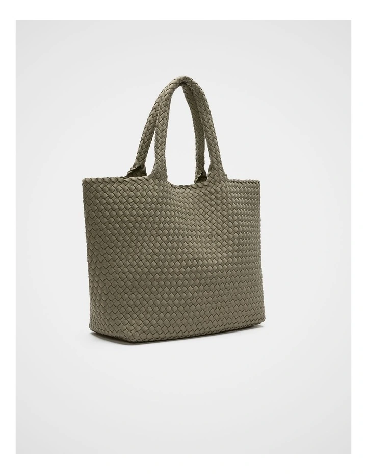 Woven Textured East West Tote image 3