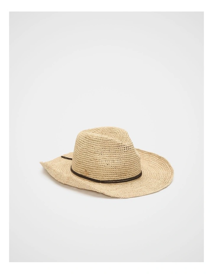 Wide Brim Raffia Fedora image 1