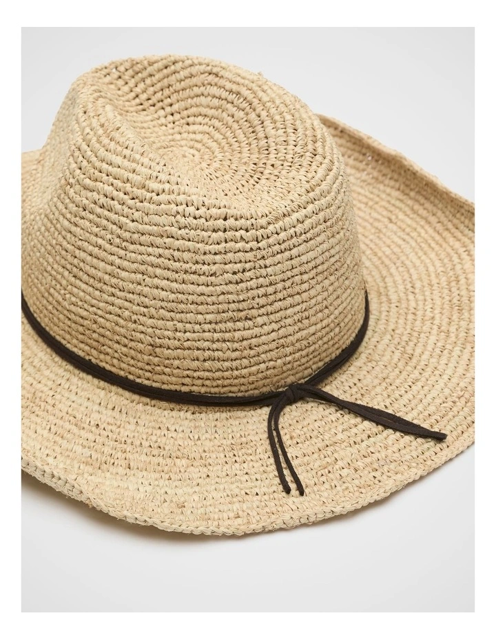 Wide Brim Raffia Fedora image 3