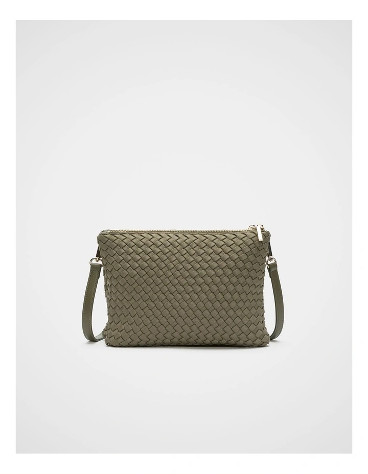 Woven Textured Multi Pocket Bag in Caper image 1