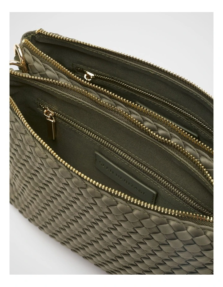 Woven Textured Multi Pocket Bag in Caper image 4