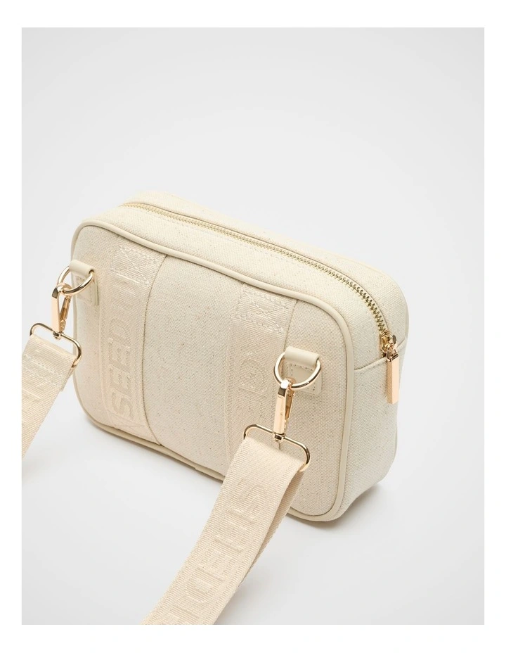 Mini Canvas Crossbody Bag in Natural image 4