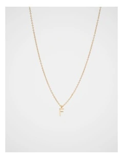Gold Alphabet Necklace - F