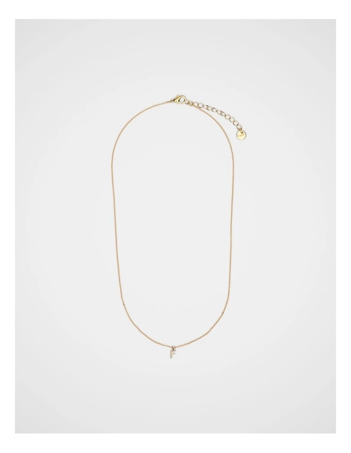 Gold Alphabet Necklace - F image 3