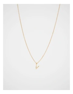 Gold Alphabet Necklace - V