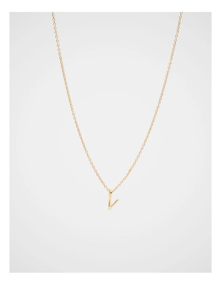 Gold Alphabet Necklace - V image 1