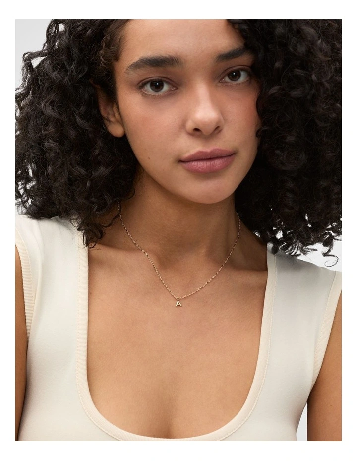 Gold Alphabet Necklace - I image 2
