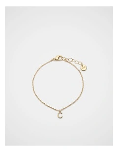 Gold Alphabet Bracelet - C