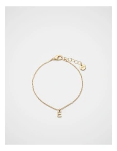 Gold Alphabet Bracelet - E