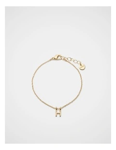 Gold Alphabet Bracelet - H