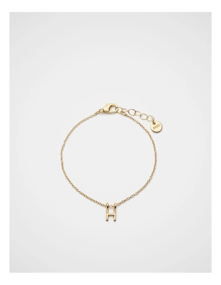 Gold Alphabet Bracelet - H image 1