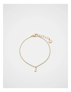 Gold Alphabet Bracelet - J
