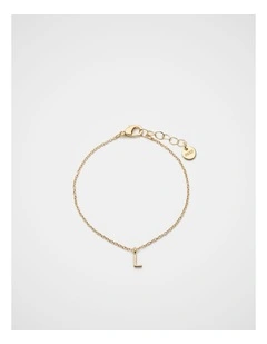 Gold Alphabet Bracelet - L