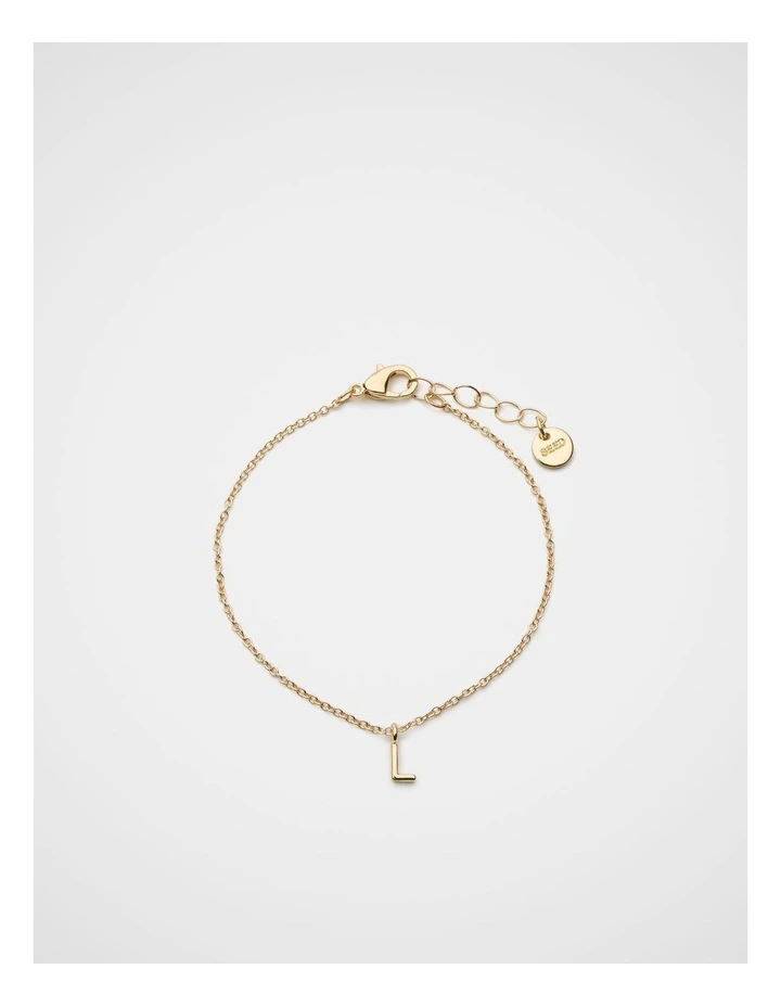Gold Alphabet Bracelet - L image 1