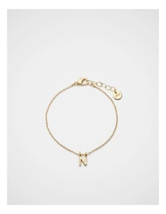 Gold Alphabet Bracelet - N