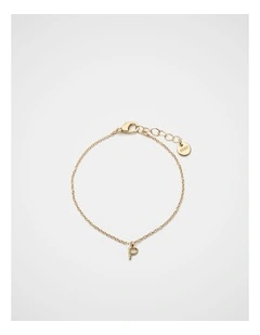 Gold Alphabet Bracelet - P