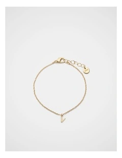 Gold Alphabet Bracelet - V